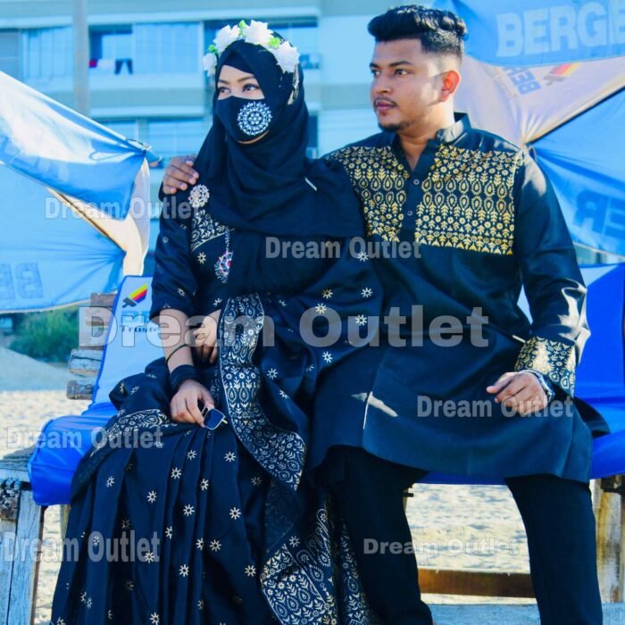 জাপানি সিল্ক বধুয়া বেনারসি শাড়ি + ধুপিয়ান কটন পাঞ্জাবি CD-32 (ব্লাউজ পিছ ফ্রি)